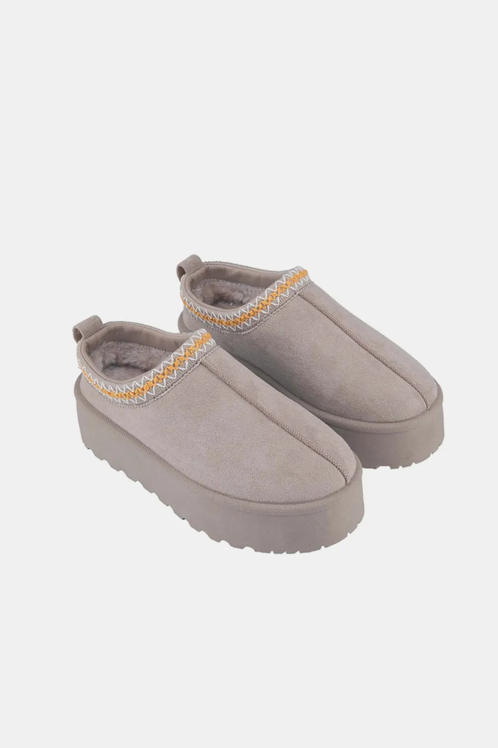 Weeboo Platform Embroidered Trim Slip-On Boots Secondary image