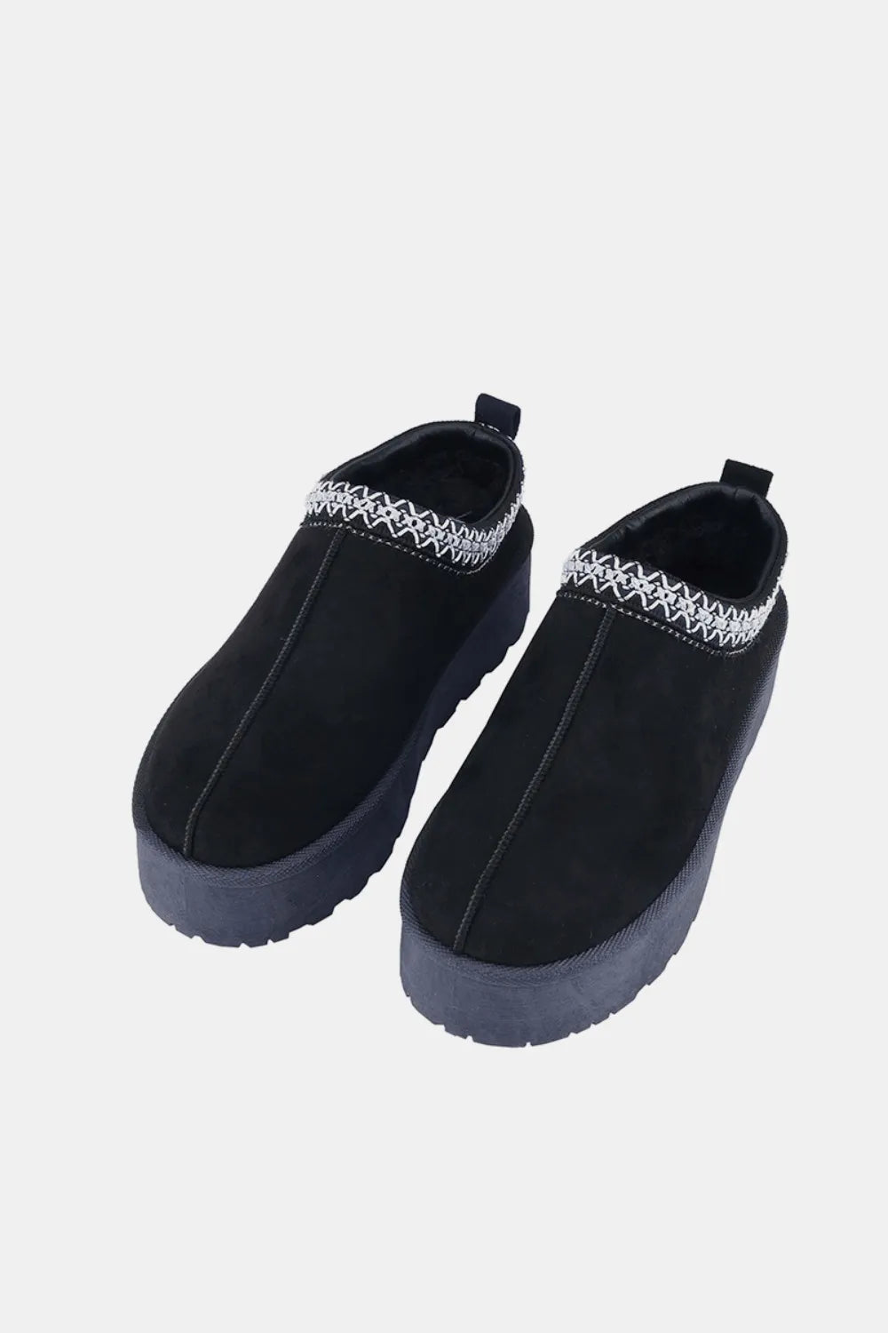 Weeboo Platform Embroidered Trim Slip-On Boots Secondary image