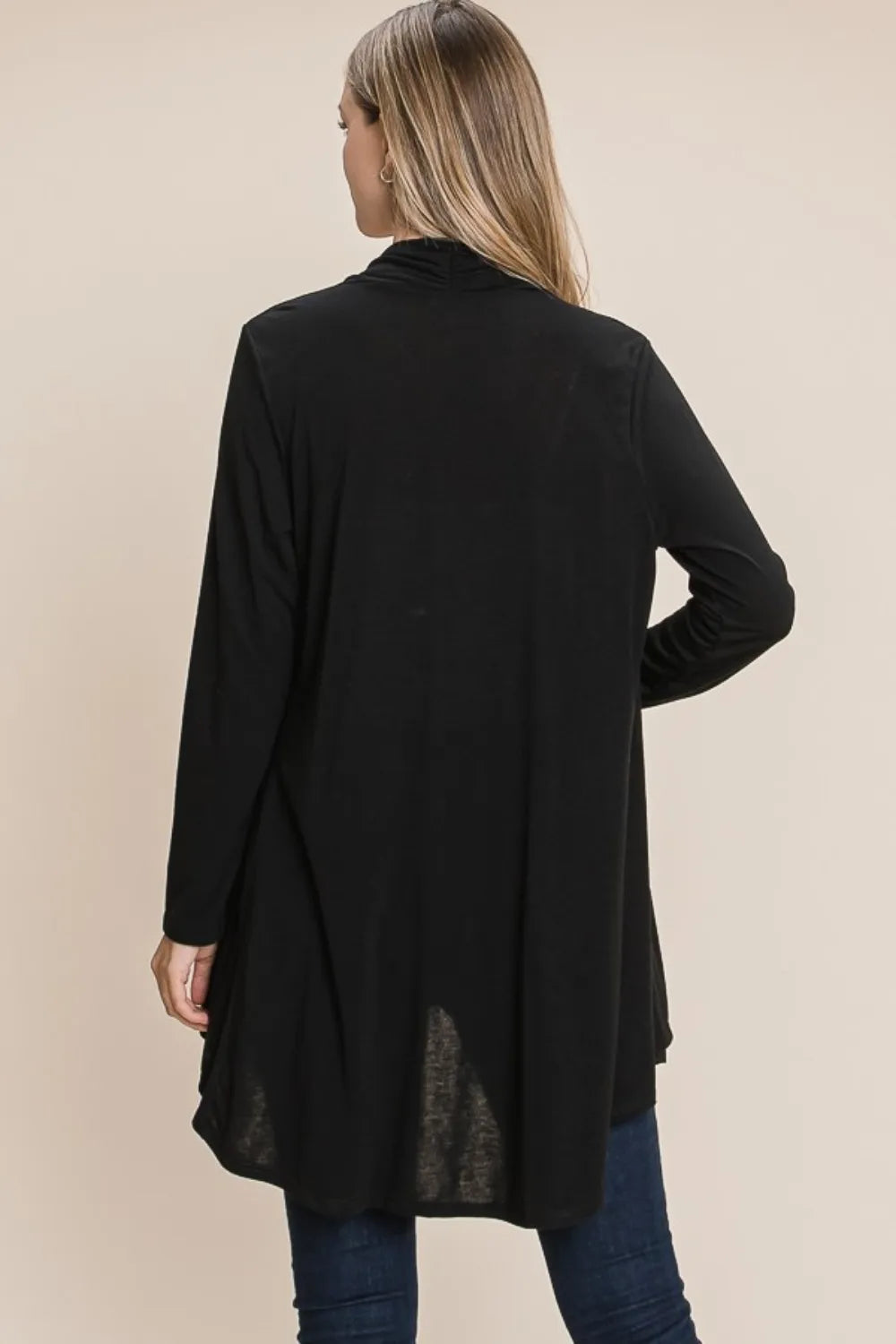 BOMBOM Open Front Long Sleeve Cardigan Secondary image