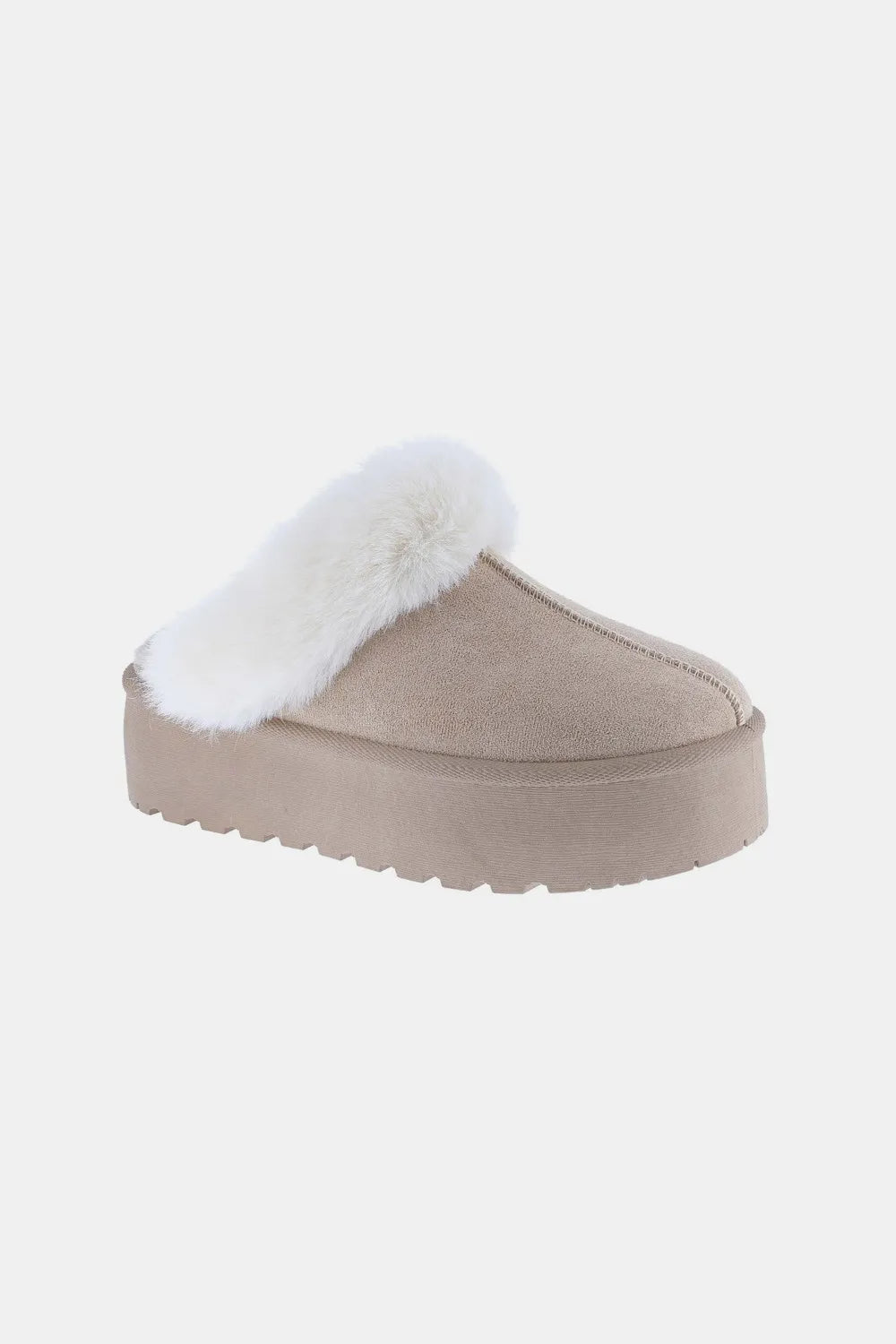 Weeboo Thick Bottom Fur Trim Snow Slippers Secondary image