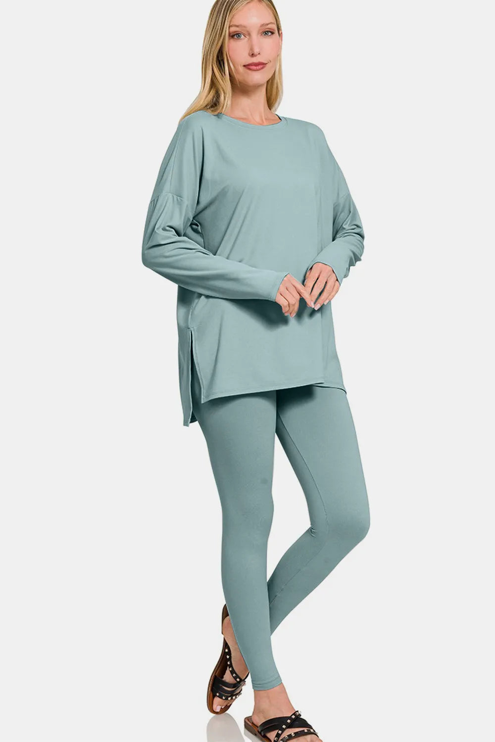 Zenana Full Size Brushed Microfiber Top and Leggings Lounge Set Secondary image