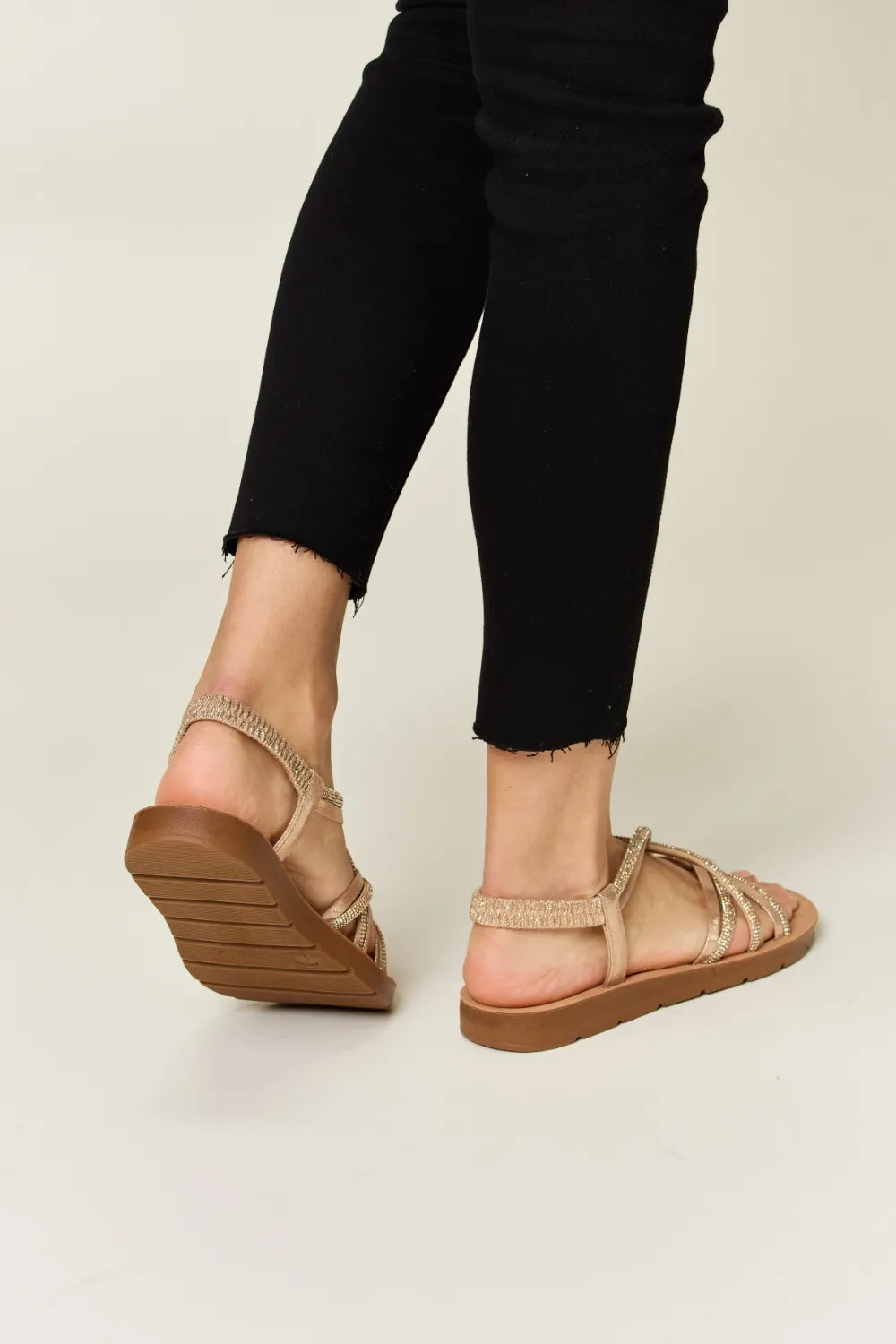 Forever Link Rhinestone Crisscross Flat Sandals Secondary image