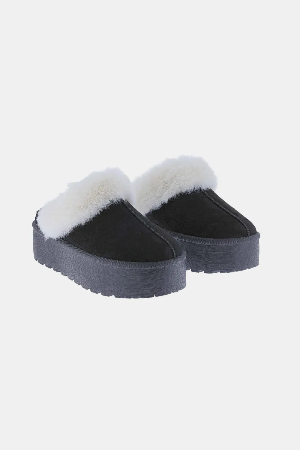 Weeboo Thick Bottom Fur Trim Snow Slippers Secondary image