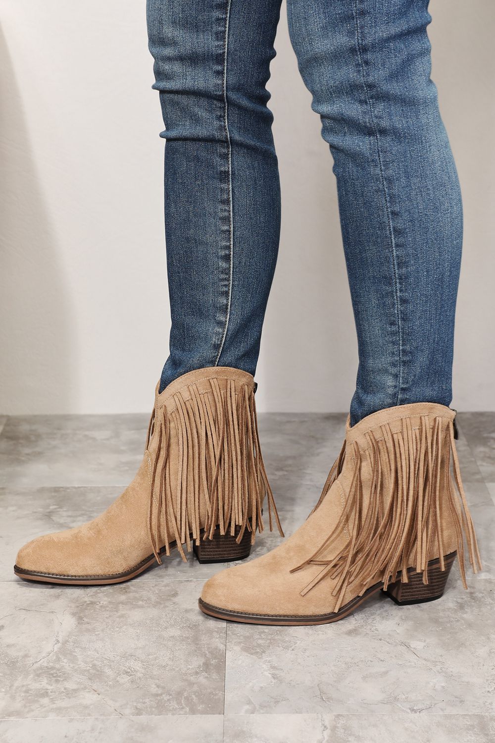 Legend Women's Fringe Cowboy Western Ankle Boots Secondary image